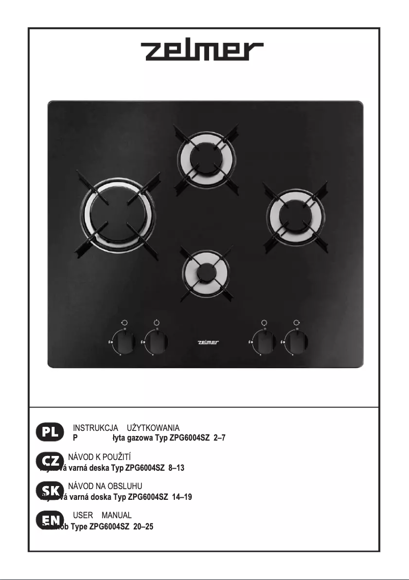 Page 1 de la notice Manuel utilisateur Zelmer ZPG6004SZ