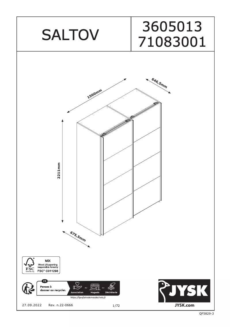 Image de la première page du manuel de l'appareil SALTOV 150x222