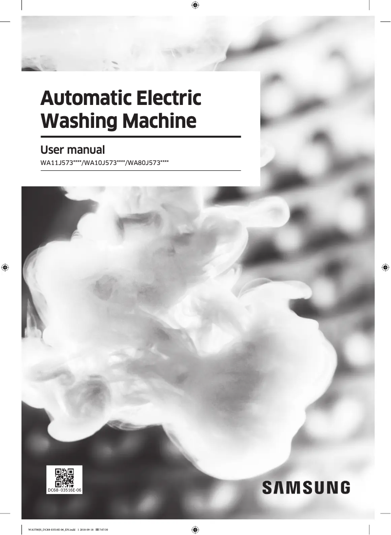 Page 1 de la notice Manuel utilisateur Samsung WA10J5730SG1