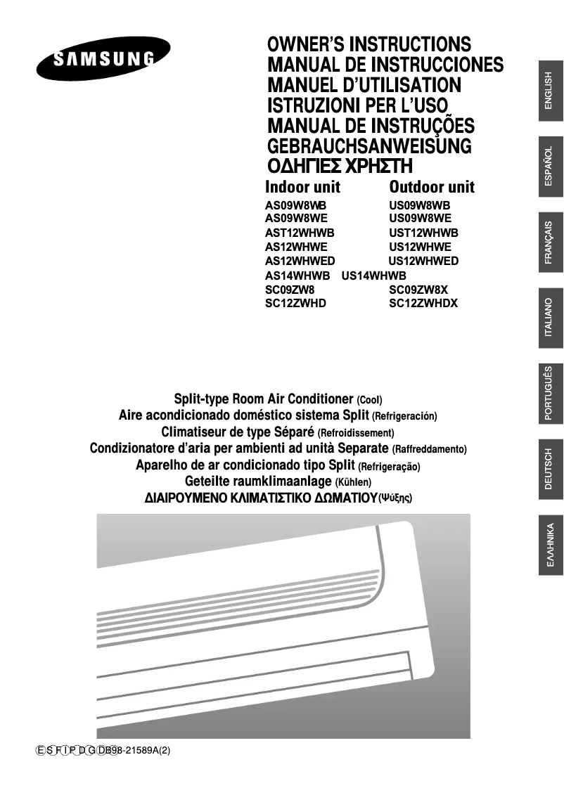 Page 1 de la notice Manuel utilisateur Samsung SC09ZW8