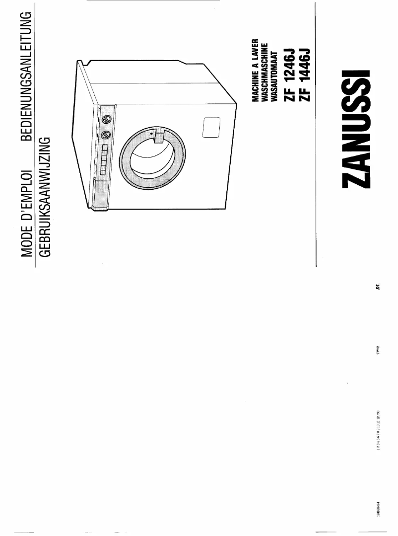 Page 1 de la notice Manuel utilisateur Zanussi ZF1246