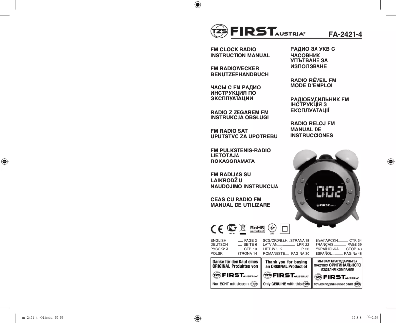 Page n°1 - Manuel utilisateur First Austria FA-2421-4