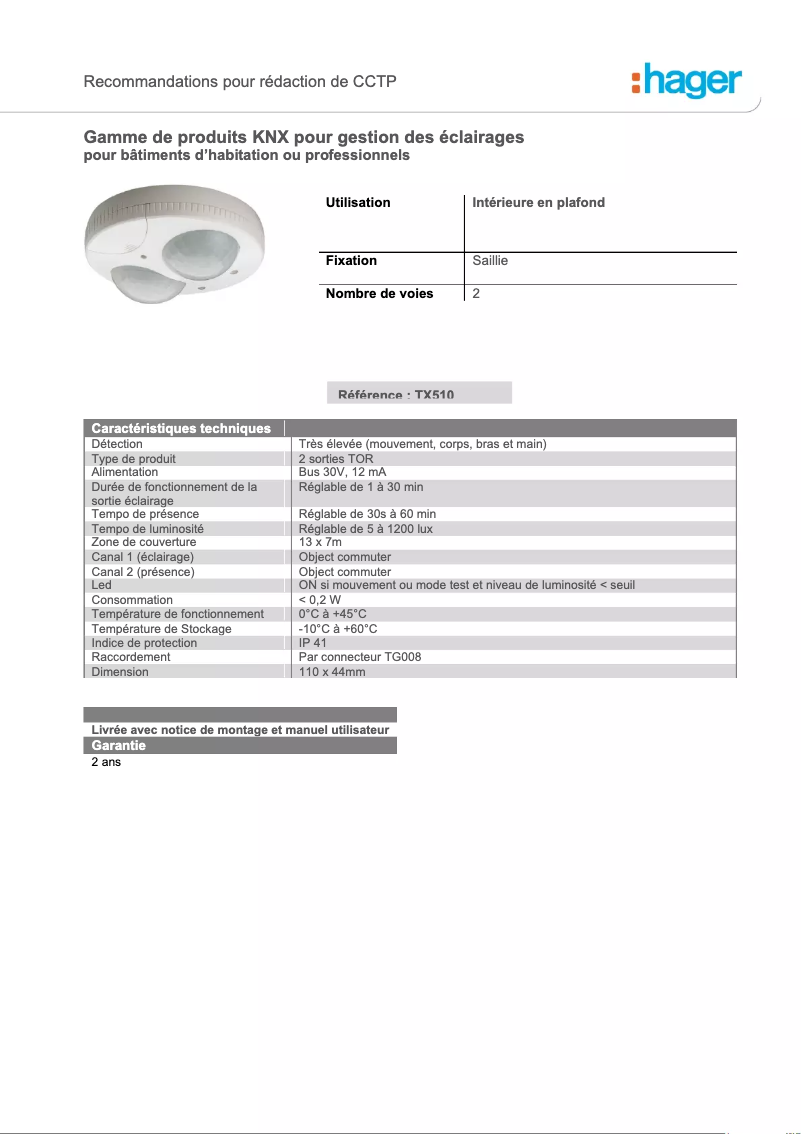 Image de la première page du manuel de l'appareil TCC530E
