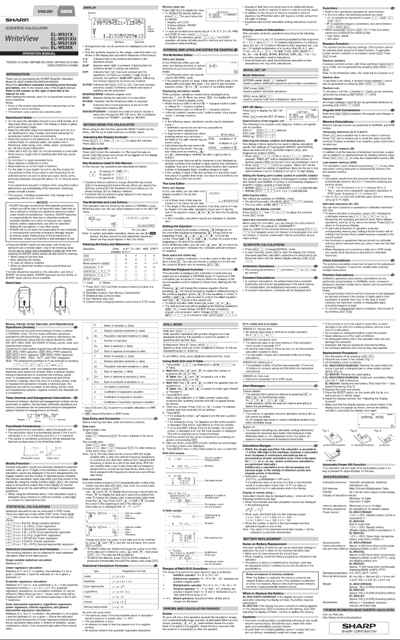 Image de la première page du manuel de l'appareil EL-W531XH