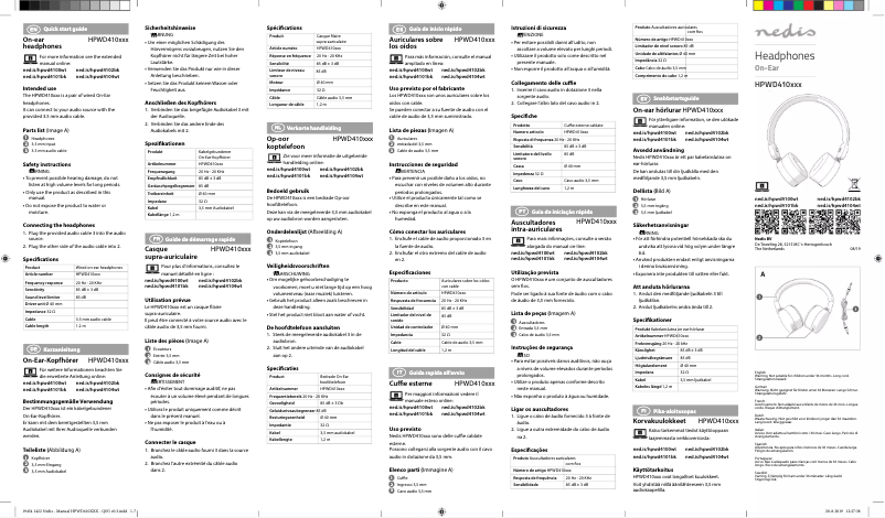Page 1 de la notice Manuel utilisateur Nedis HPWD4101BK