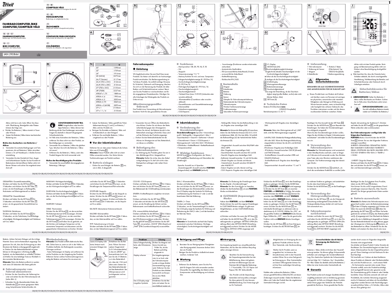 Page 1 de la notice Manuel utilisateur Crivit HG01734A