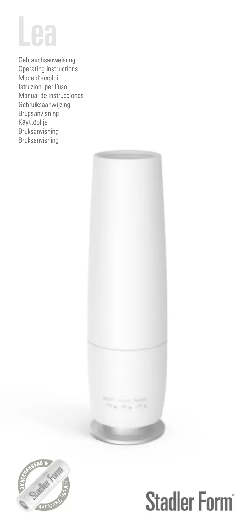 Page 1 de la notice Manuel utilisateur Stadler Form Lea
