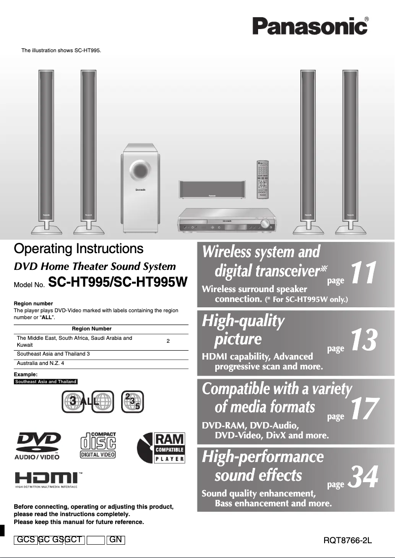 Page n°1 - Manuel utilisateur Panasonic SC-HT995W