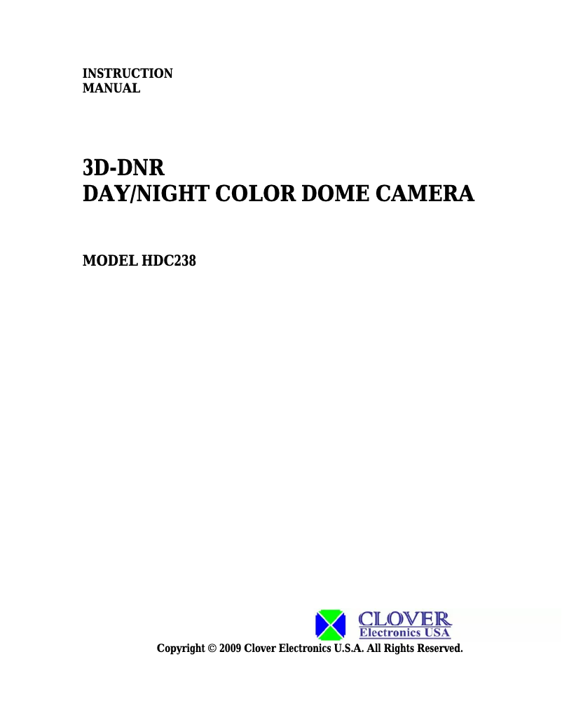 Page n°1 - Manuel utilisateur Clover Electronics HDC238