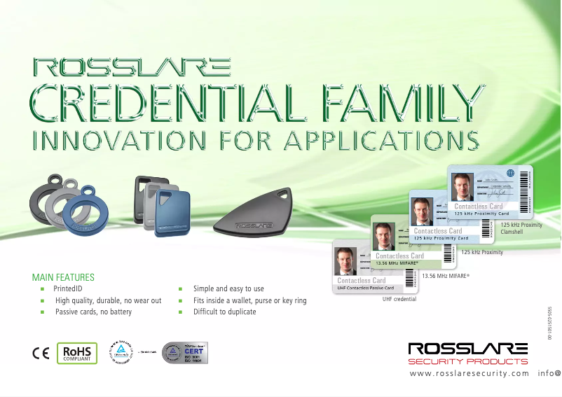 Page 1 de la notice Manuel utilisateur Rosslare AT-D4S-000-0001