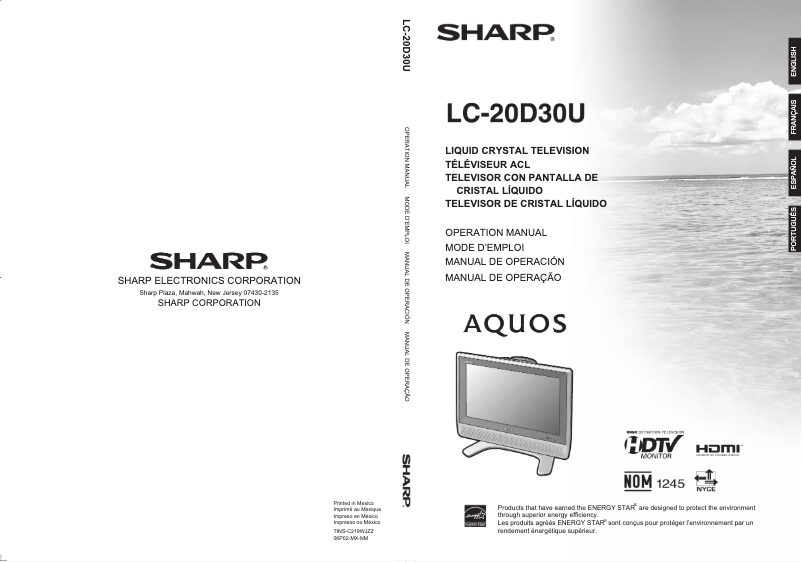 Page n°1 - Manuel utilisateur Sharp LC-20D30U