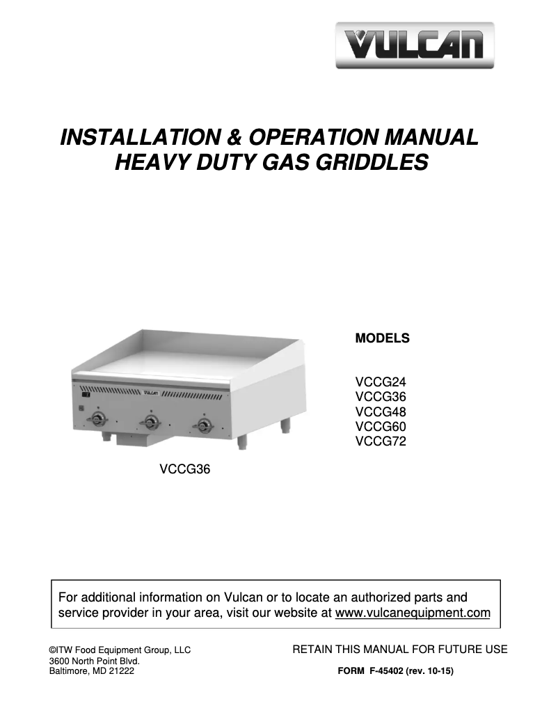 Page n°1 - Manuel utilisateur Vulcan VTEC60