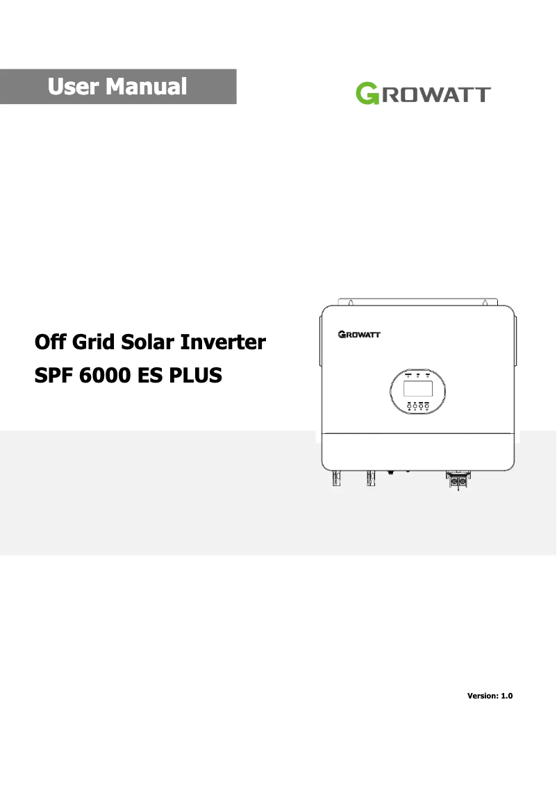 Imagen de la primera página del manual del dispositivo SPF 6000 ES Plus