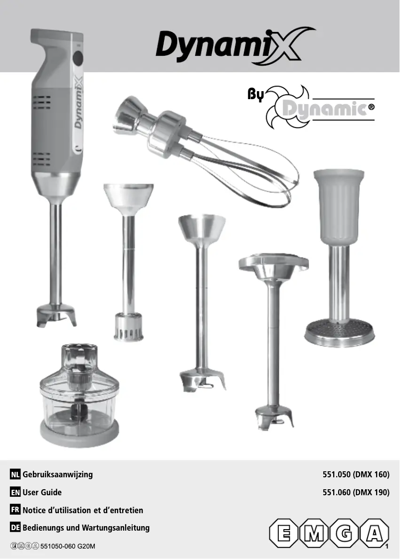 Image de la première page du manuel de l'appareil Dynamix 551060