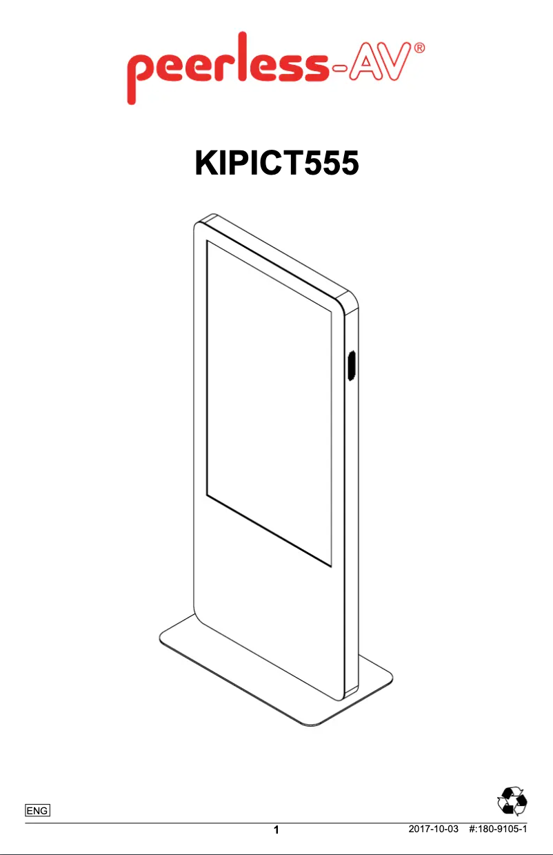 Page 1 de la notice Manuel utilisateur Peerless-AV KIPICT555
