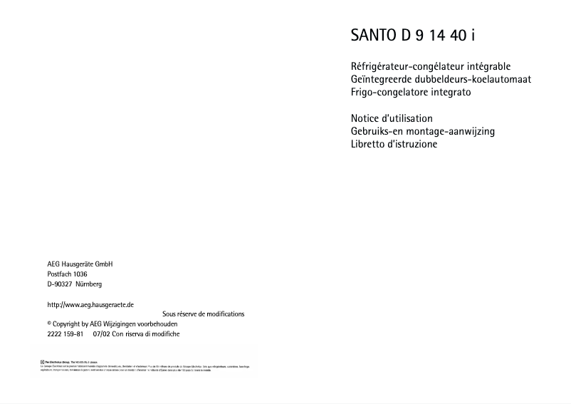 Página 1 del manual Manual de usuario AEG Santo D 91440 I