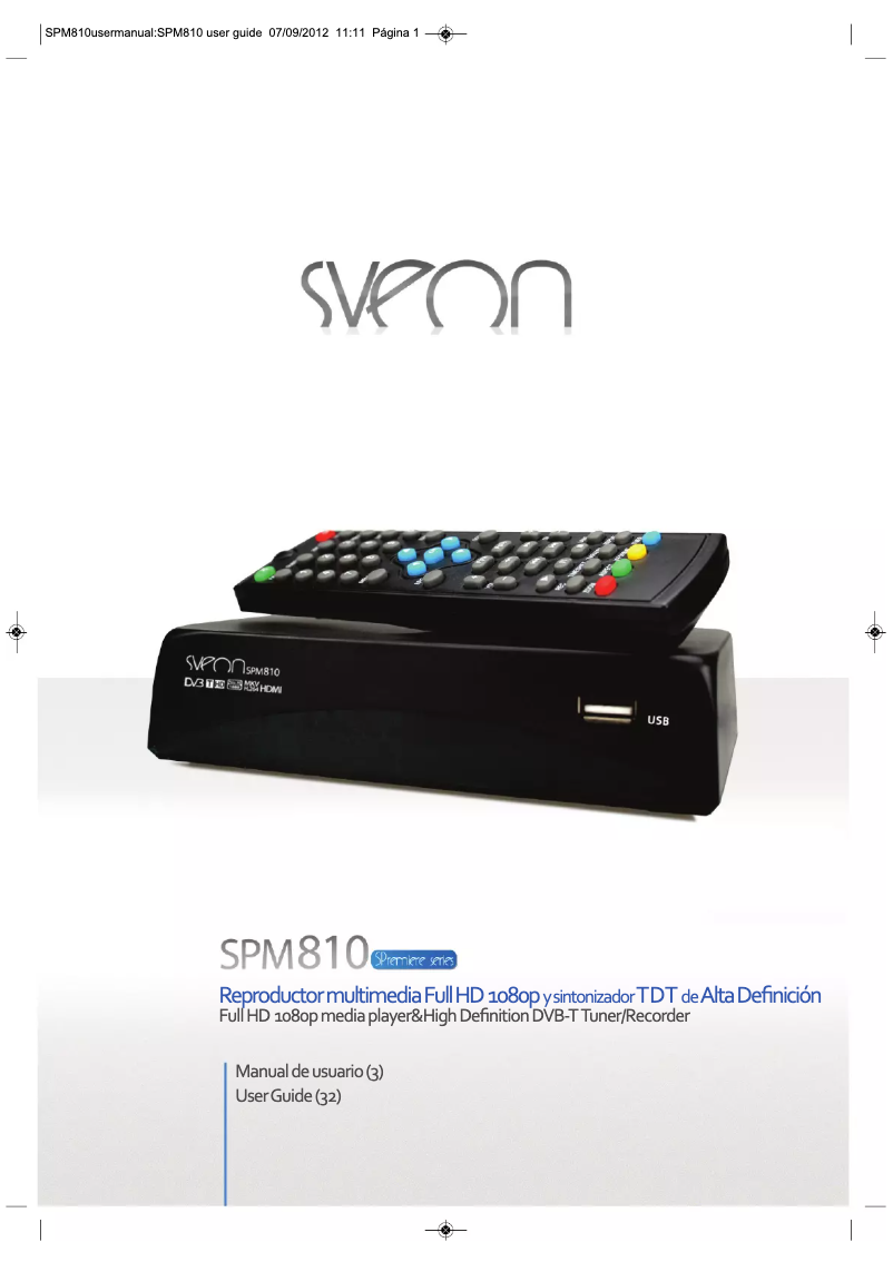 Image de la première page du manuel de l'appareil SPM810