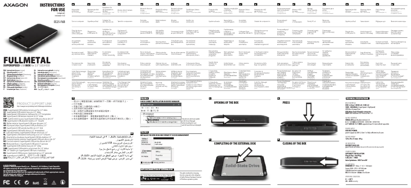 Página 1 del manual Manual de usuario Axagon EE25-F6G