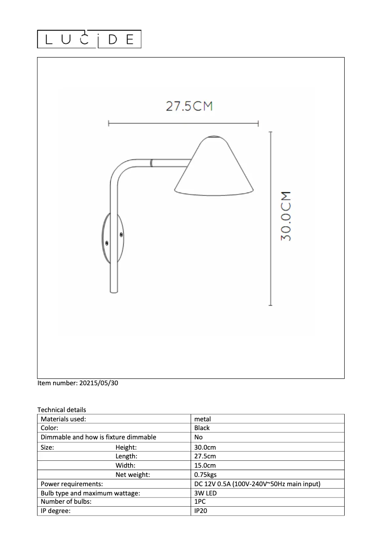 Page 1 de la notice Manuel utilisateur Lucide Devon 20215/05/30