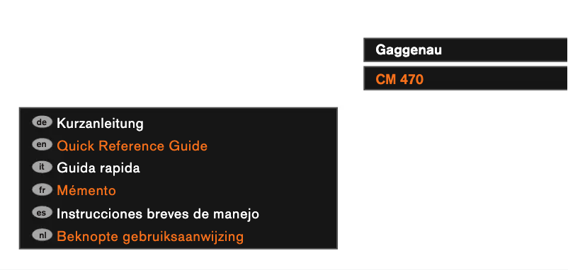 Image de la première page du manuel de l'appareil CM470112