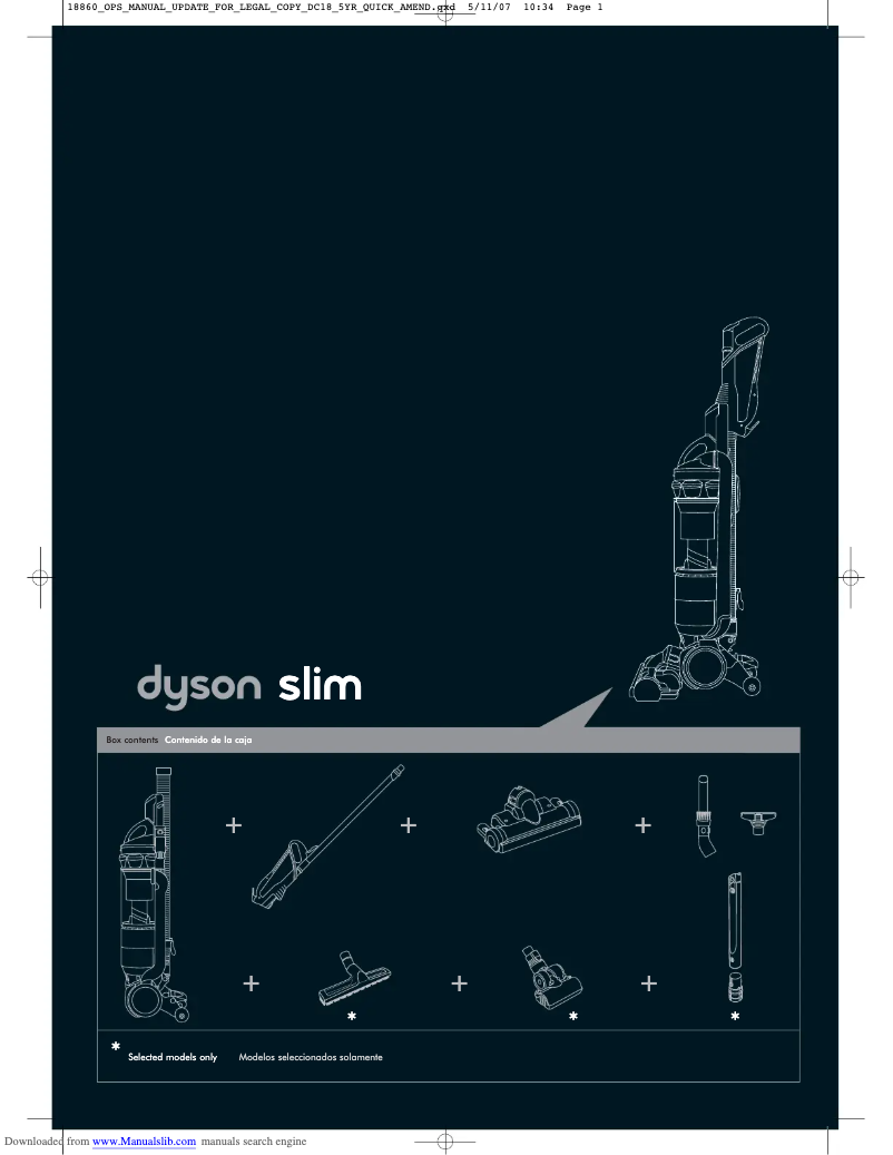 Image de la première page du manuel de l'appareil DC18 Slim