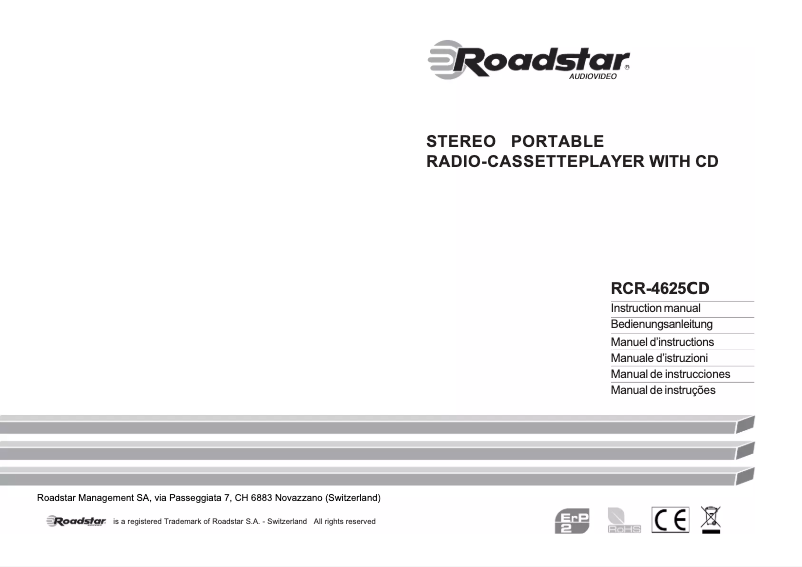 Page 1 de la notice Manuel utilisateur Roadstar RCR-4625CD