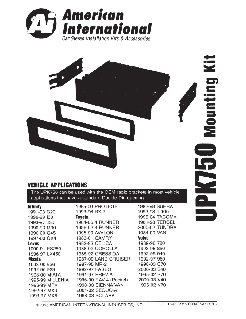 Image de la première page du manuel de l'appareil UPK750