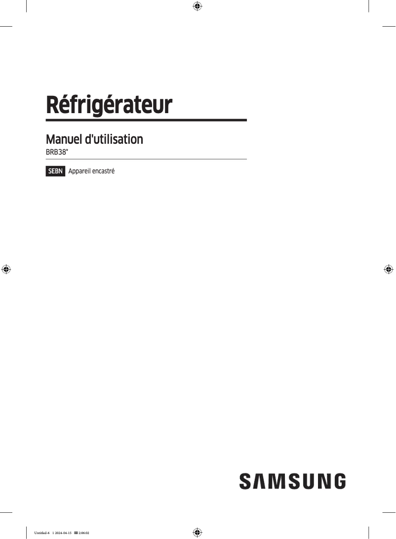 Page 1 de la notice Manuel utilisateur Samsung BRB38G705DWW