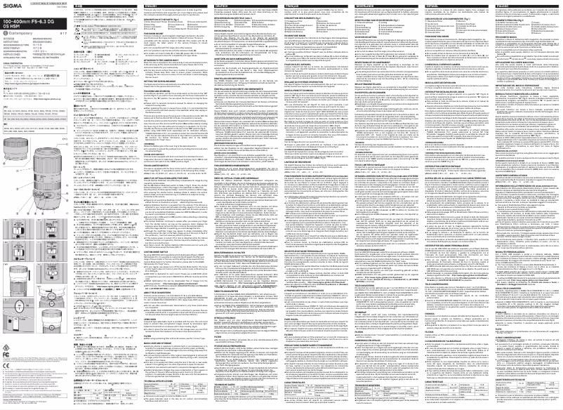 Image de la première page du manuel de l'appareil 100-400mm f/5-6.3 DG OS HSM C Canon