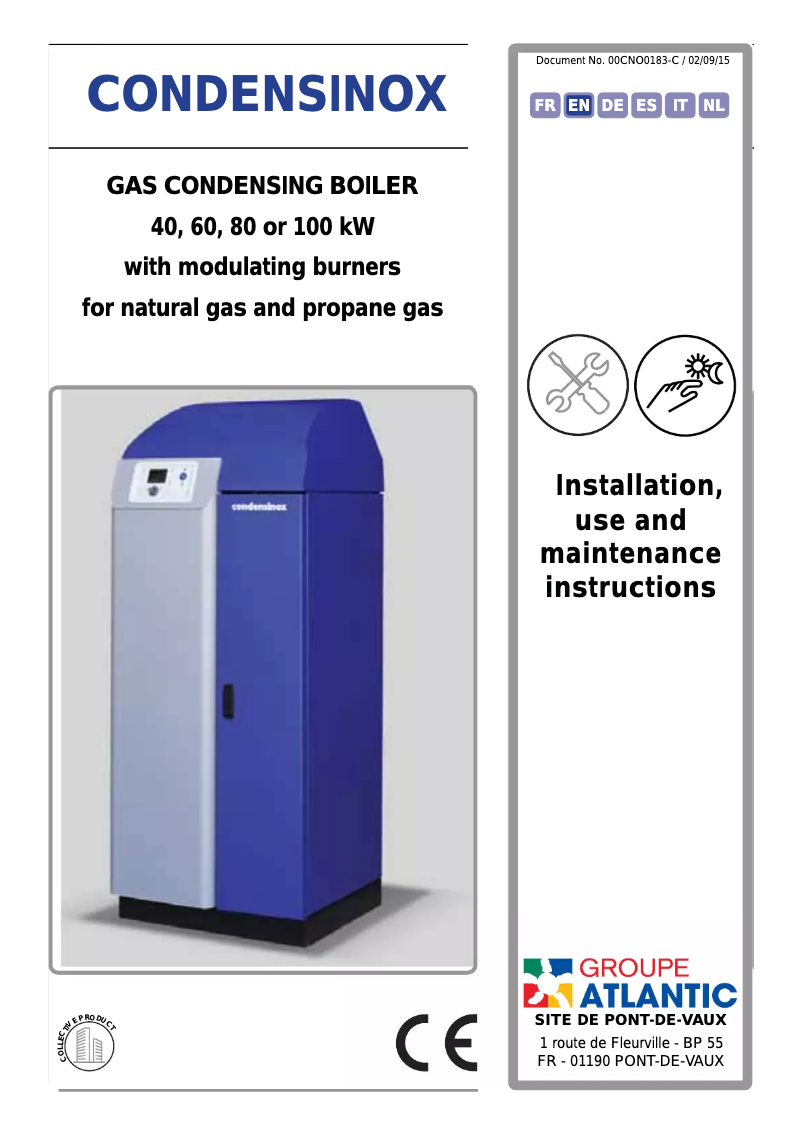 Image de la première page du manuel de l'appareil Condensinox