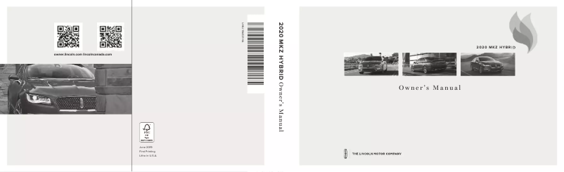 Page n°1 - Manuel utilisateur Lincoln MKZ Hybrid (2020)