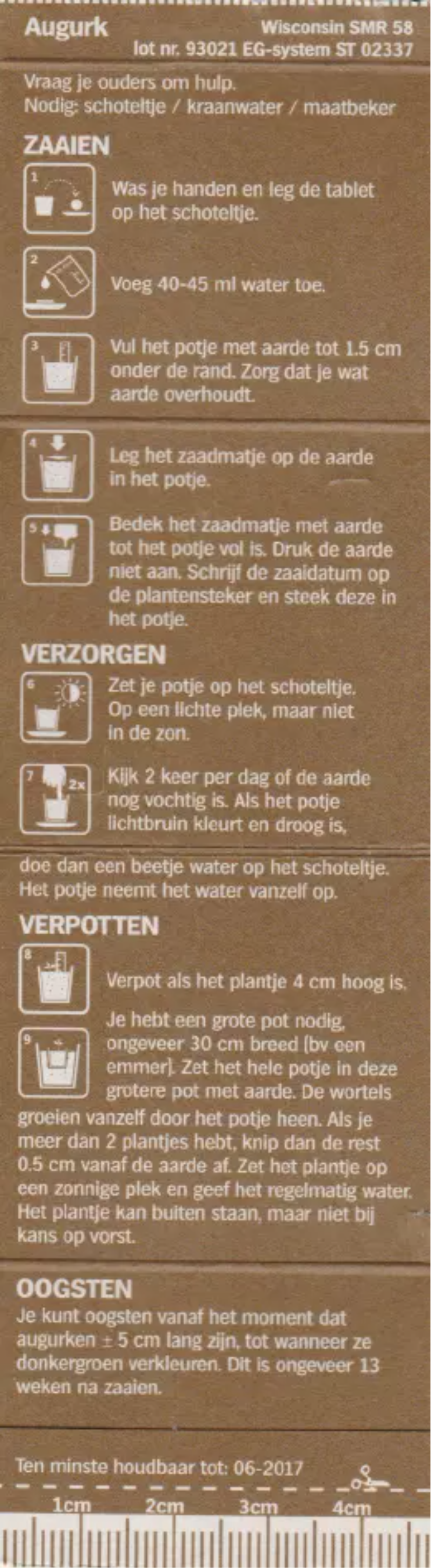 Image de la première page du manuel de l'appareil Moestuintje Augurk