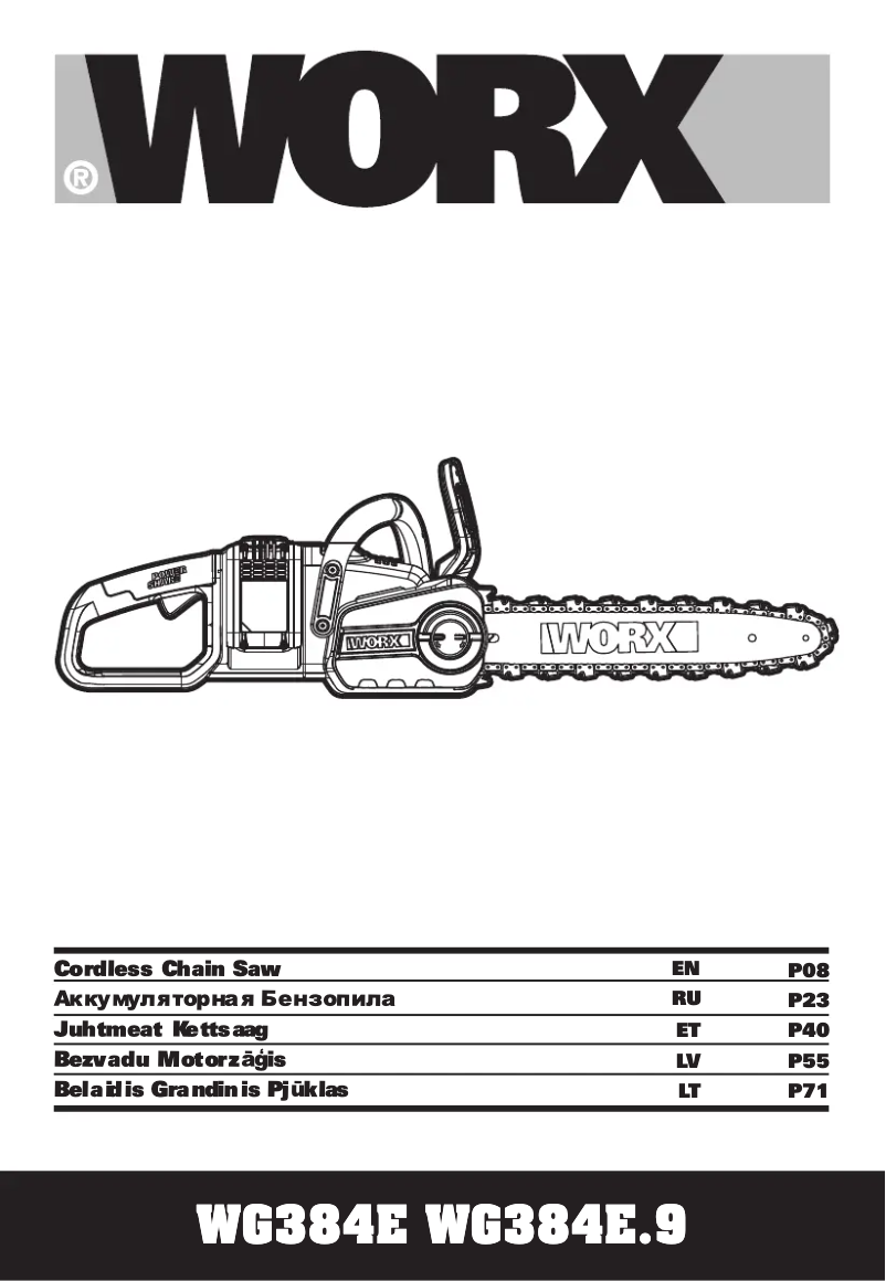 Page 1 de la notice Manuel utilisateur Worx WG384