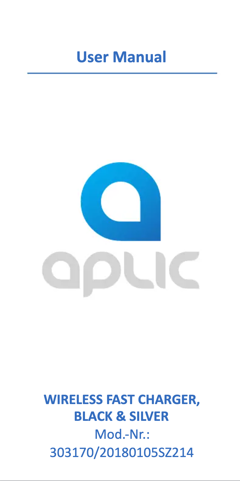 Page n°1 - Manuel utilisateur Aplic 303170