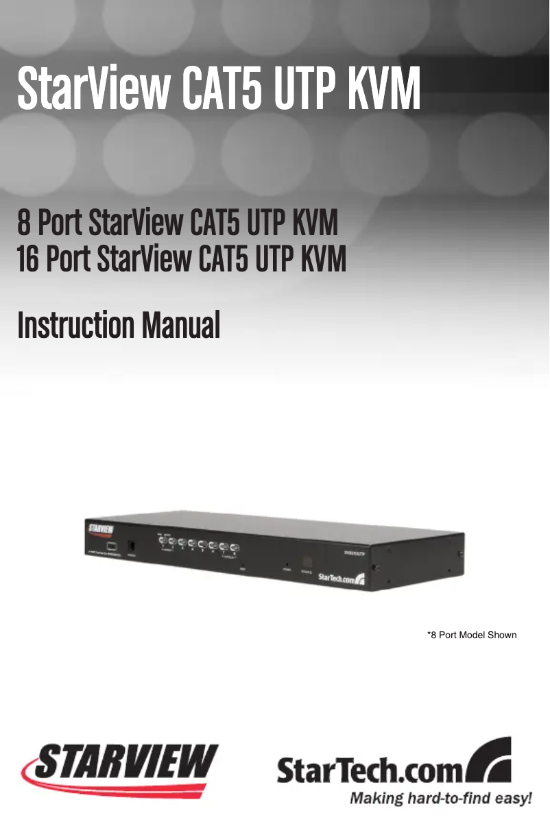 Page 1 de la notice Manuel utilisateur StarTech.com SV1631DUTP