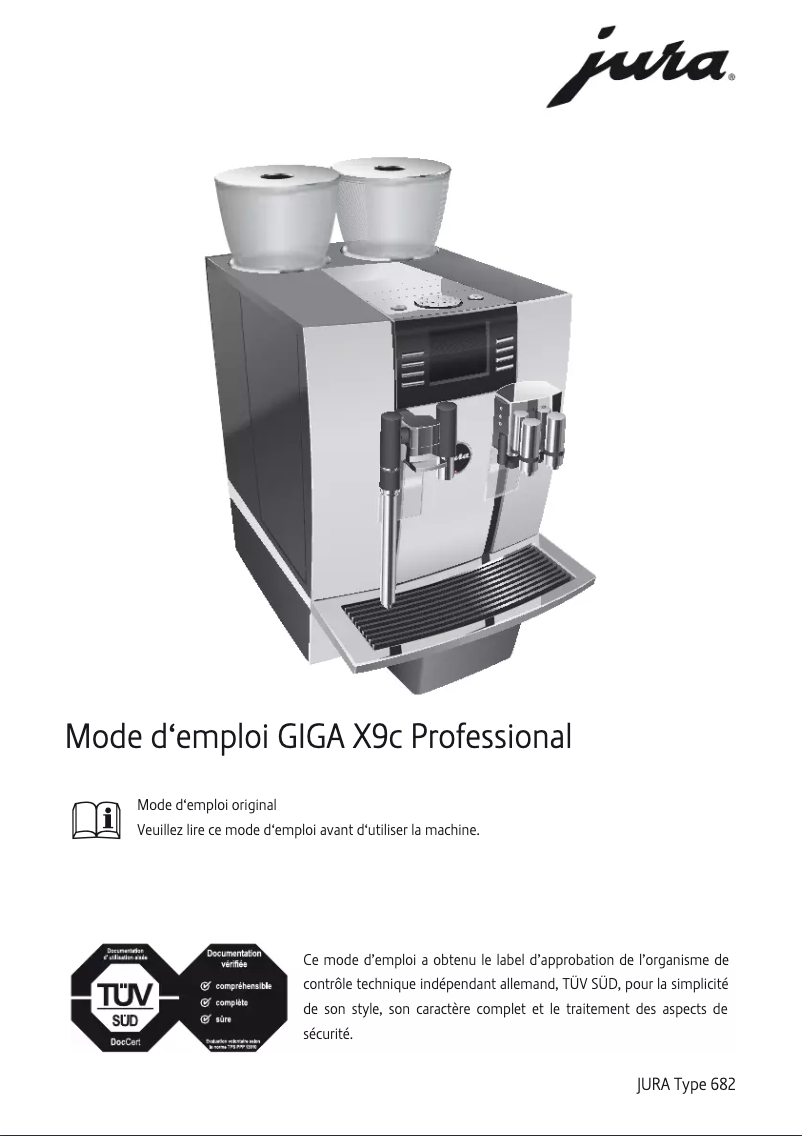 Image de la première page du manuel de l'appareil GIGA X9c Professional