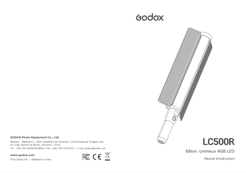 Page 1 de la notice Manuel utilisateur Godox LC500R
