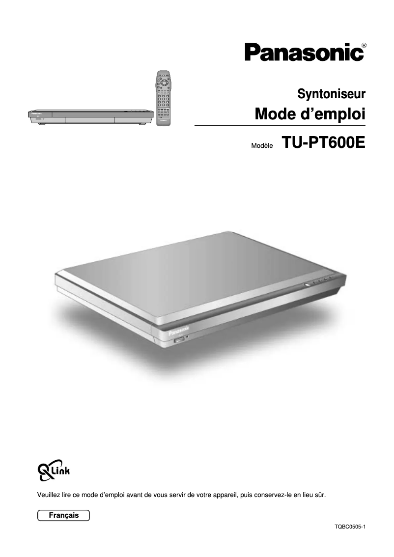 Page 1 de la notice Manuel utilisateur Panasonic TU-PT600E