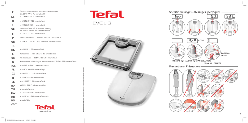 Page n°1 - Manuel utilisateur Tefal Evolis Glass PP6048