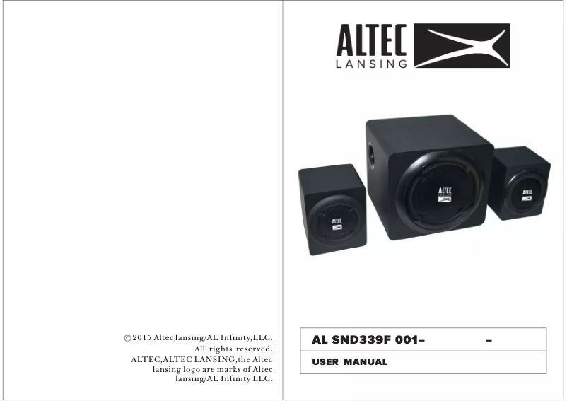 Page 1 de la notice Manuel utilisateur Altec Lansing HELIX 2.1 Speakers