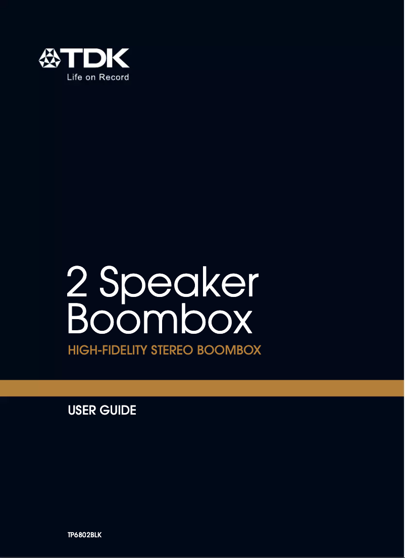 Page 1 de la notice Manuel utilisateur TDK TP6802BLK