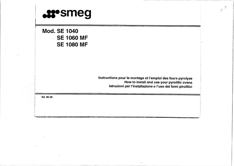 Page 1 de la notice Manuel utilisateur Smeg SE 1080 MF