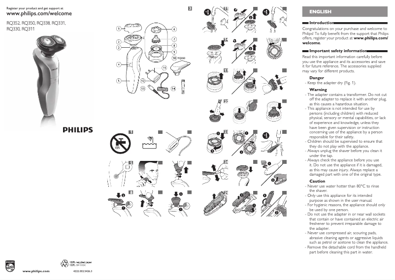 Page n°1 - Manuel utilisateur Philips RQ350