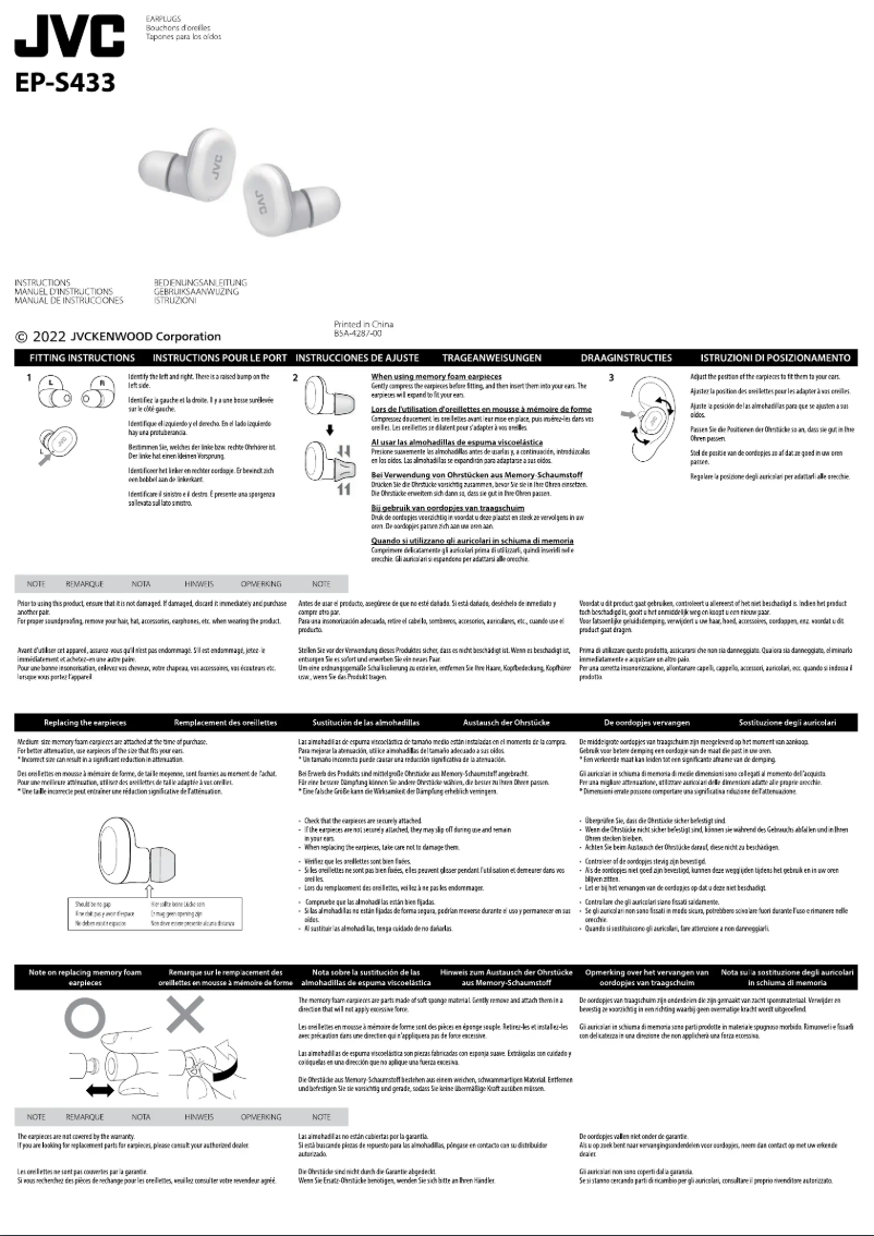 Image de la première page du manuel de l'appareil EP-S433