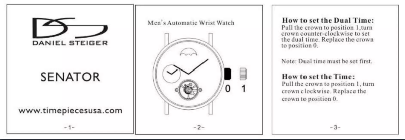 Page n°1 - Manuel utilisateur Daniel Steiger Senator