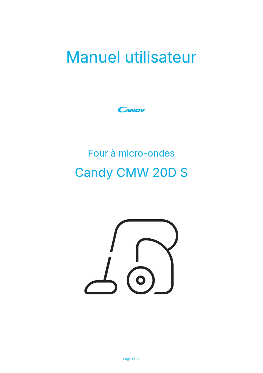 Image de la première page du manuel de l'appareil CMW 20D S