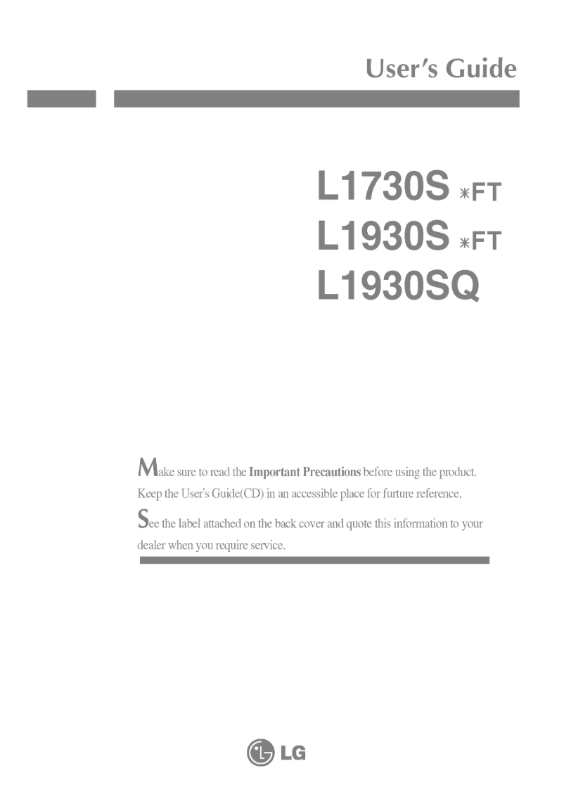 Page 1 de la notice Manuel utilisateur LG L1930SSFT