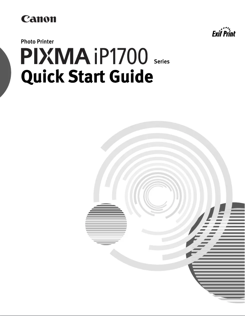 Image de la première page du manuel de l'appareil Pixma iP1700