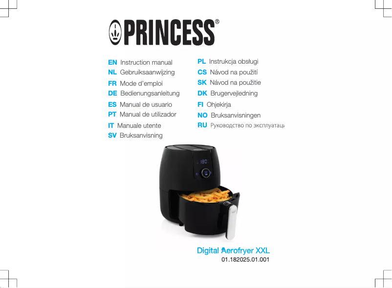 Page 1 de la notice Manuel utilisateur Princess Digital Aerofryer XXL 182025