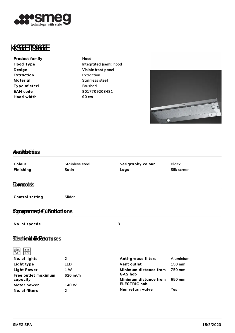 Image de la première page du manuel de l'appareil KSET96E